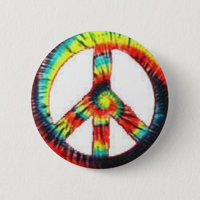 colourful peace sign 6 cm round badge (Front)