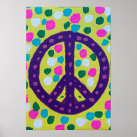 Colourful Peace Sign Acrylic Art