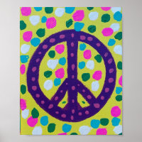 Colourful Peace Sign Acrylic Art