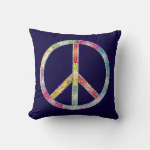 Colourful Peace Sign Cushion