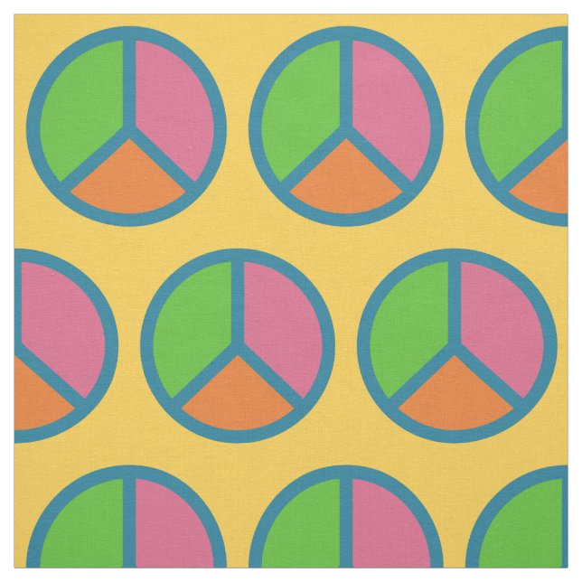 Colourful Peace Sign custom fabric (Swatch)