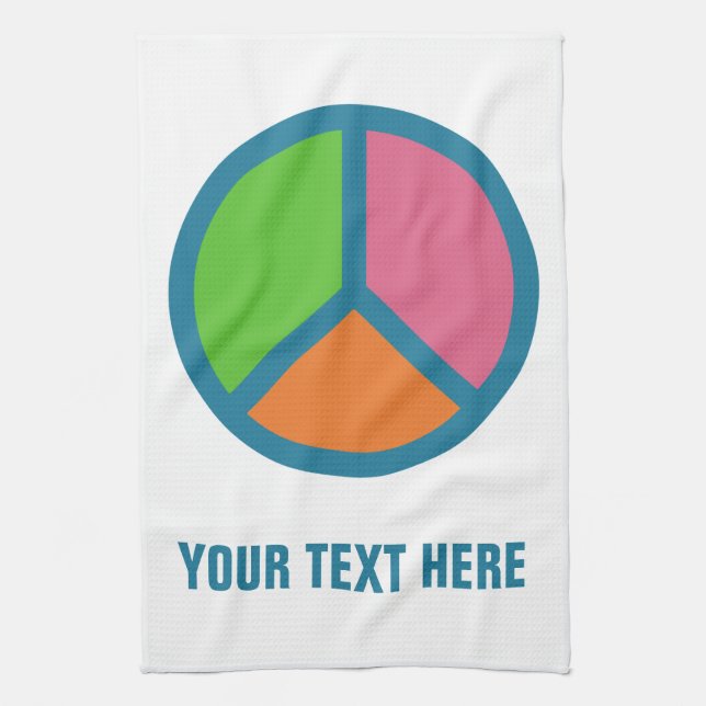 Colourful Peace Sign custom hand towel (Vertical)