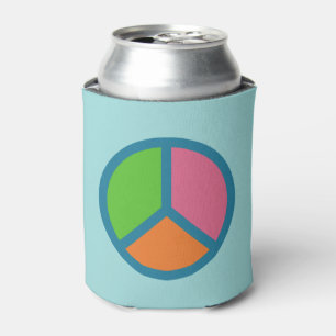 Colourful Peace Sign custom monogram drink coolers