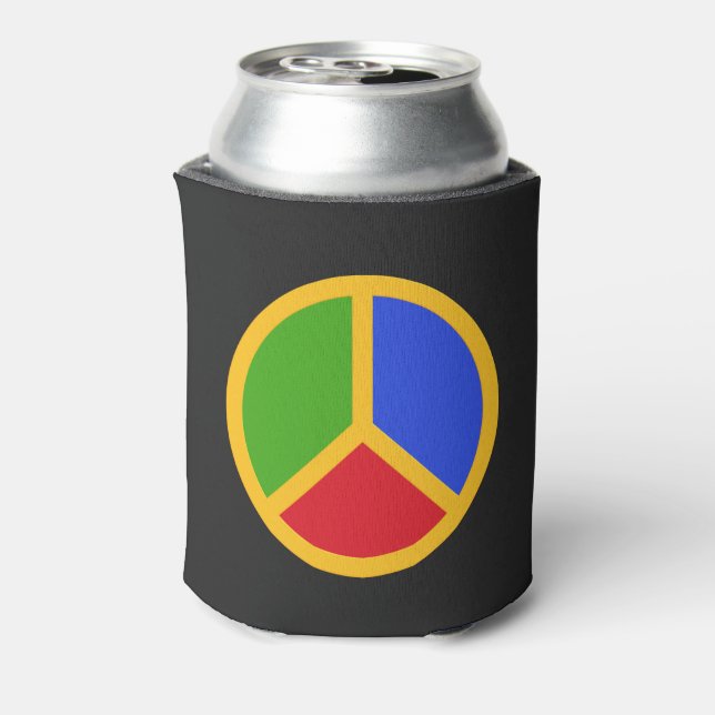Colourful Peace Sign custom monogram drink coolers (Can Back)