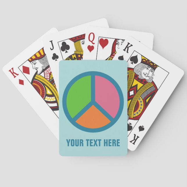 Colourful Peace Sign custom playing cards (Back)