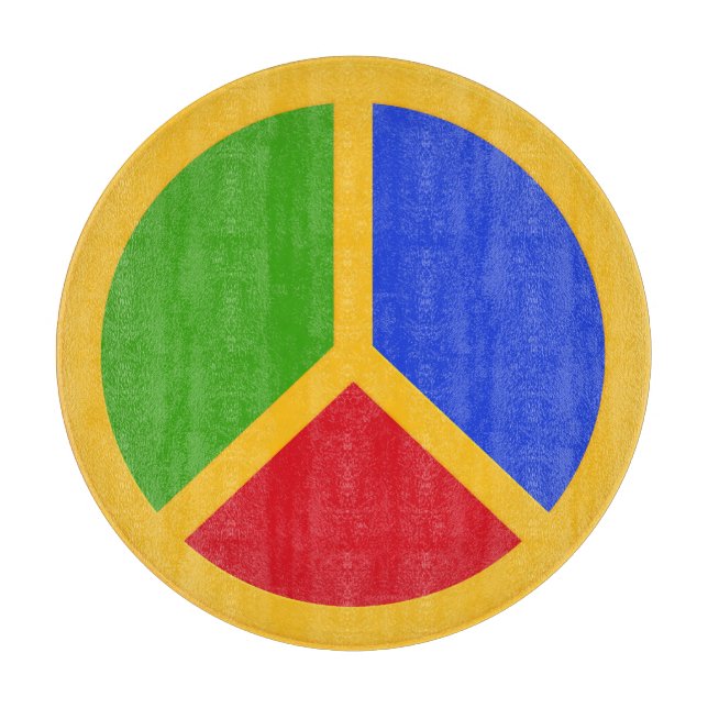 Colourful Peace Sign cutting board (Front)