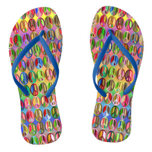 Colourful Peace Sign Flip-Flops Jandals