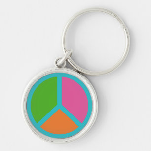 Colourful Peace Sign key chains