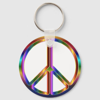 colourful peace sign key ring