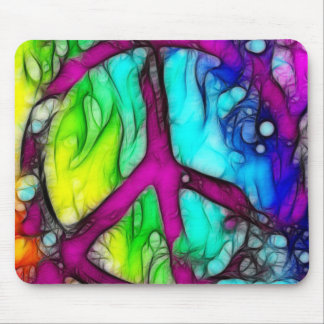 Colourful Peace Sign Mouse Pad