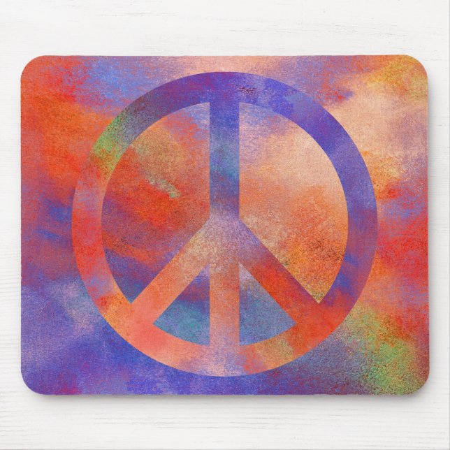 Colourful Peace Sign Mouse Pad (Front)