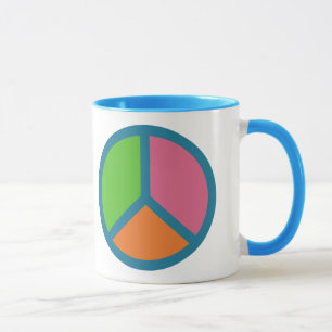 Colourful Peace Sign mugs