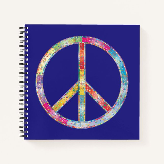 Colourful Peace Sign Notebook (Front)