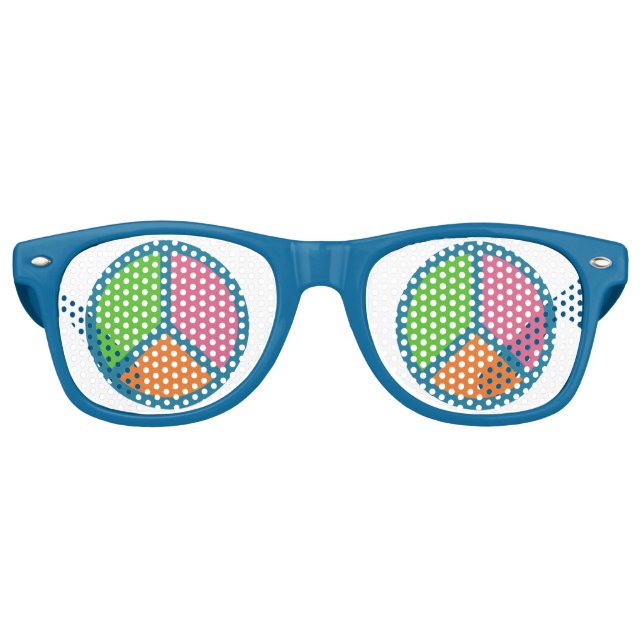 Colourful Peace Sign party glasses (Front)