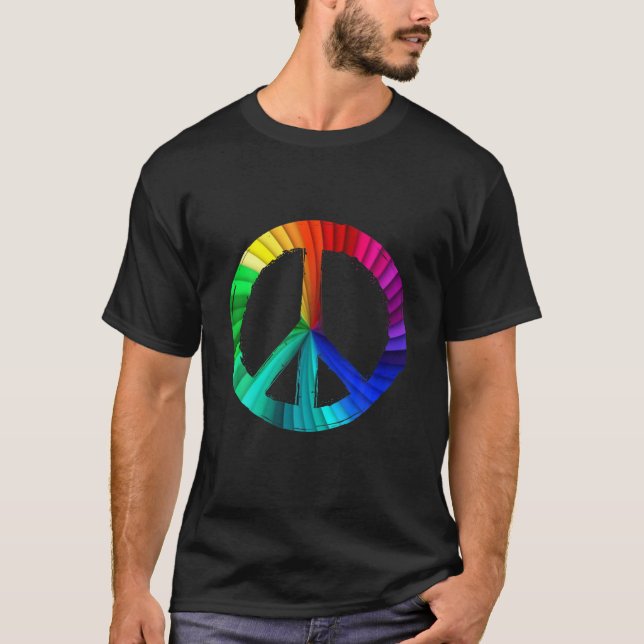 Colourful Peace Sign Peace T-Shirt (Front)