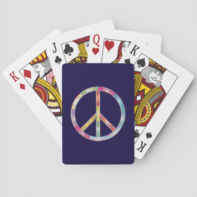 Colourful Peace Sign Playing Cards (Back)