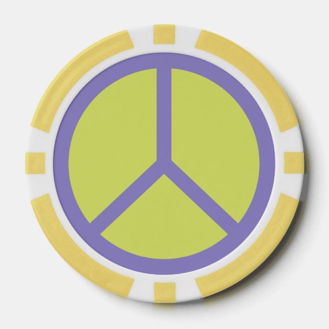 Colourful Peace Sign poker chips (Front)