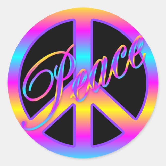 Colourful Peace Sign Stickers (Front)