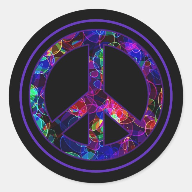 Colourful Peace Sign Stickers (Front)