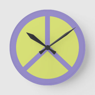 Colourful Peace Sign wall clock