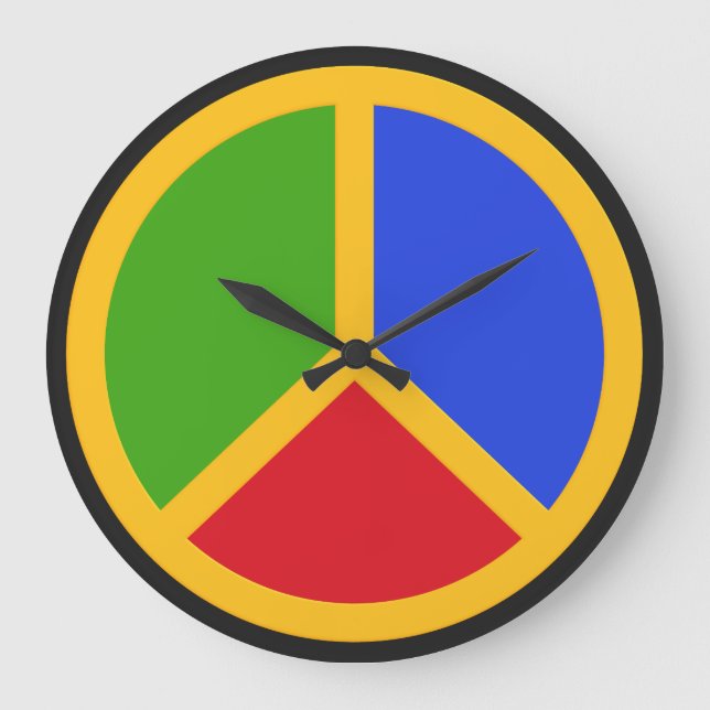 Colourful Peace Sign wall clock (Front)