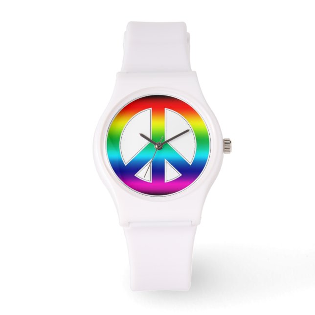 Colourful Peace Sign Watch (Front)