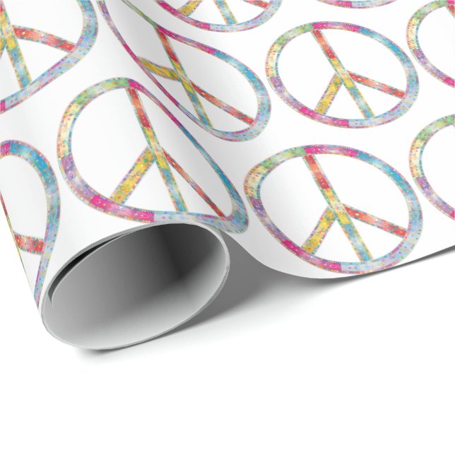 Colourful Peace Sign Wrapping Paper (Roll Corner)