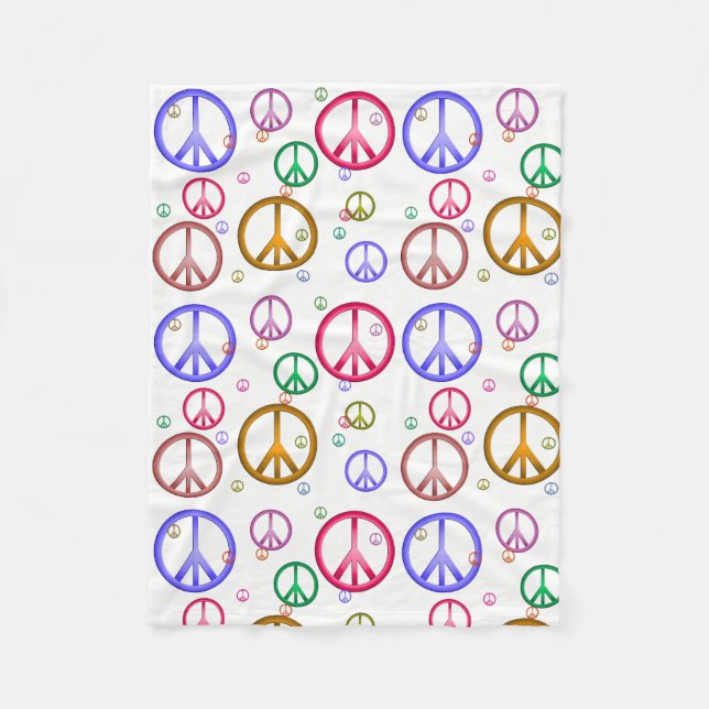 Colourful Peace Signs Blanket (Front)