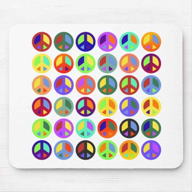 Colourful Peace Signs Mouse Pad (Front)