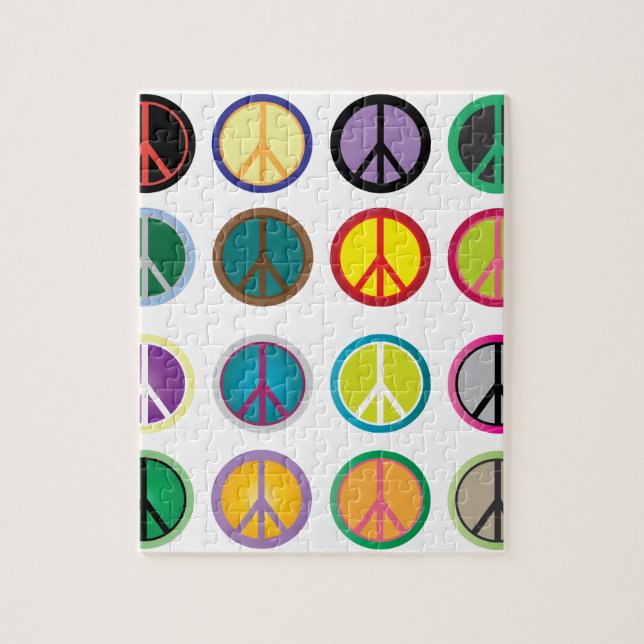 Colourful Peace Signs - Peace Sign pattern Jigsaw Puzzle (Vertical)