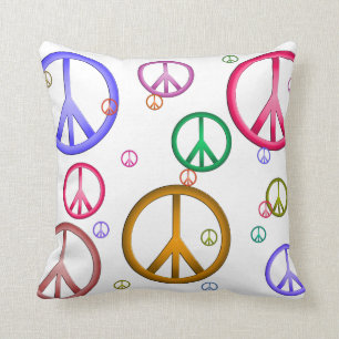 Colourful Peace Signs Pillow