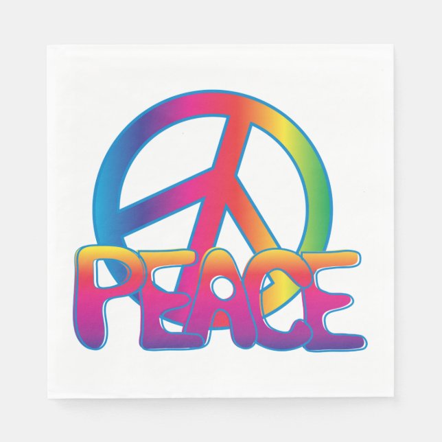 Colourful Peace Symbol Napkins (Front)