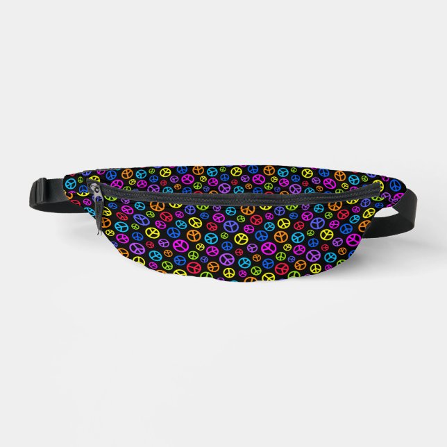 Colourful Peace Symbol Pattern Bum Bags (Front)