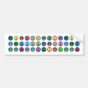Colourful Peace Symbols Bumper Sticker
