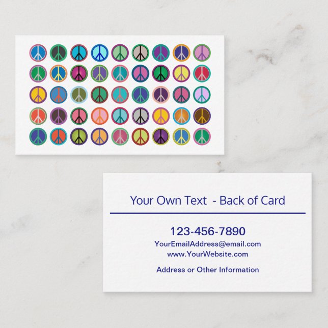 Colourful Peace Symbols Business Card (Front/Back)