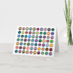 Colourful Peace Symbols Card
