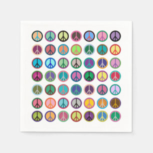 Colourful Peace Symbols Napkin
