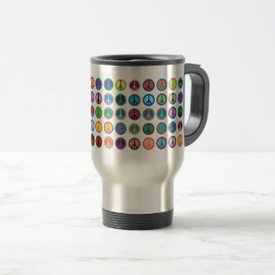 Colourful Peace Symbols Travel Mug