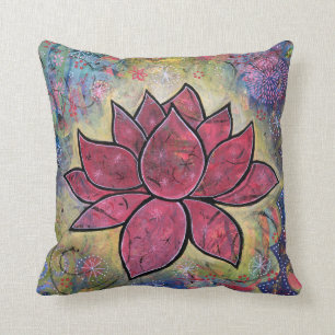 Colourful, Peaceful Lotus Cushion