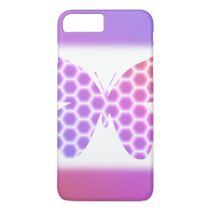 Colourful Peach Pink Purple Geometric Butterfly Ar iPhone 8 Plus/7 Plus Case