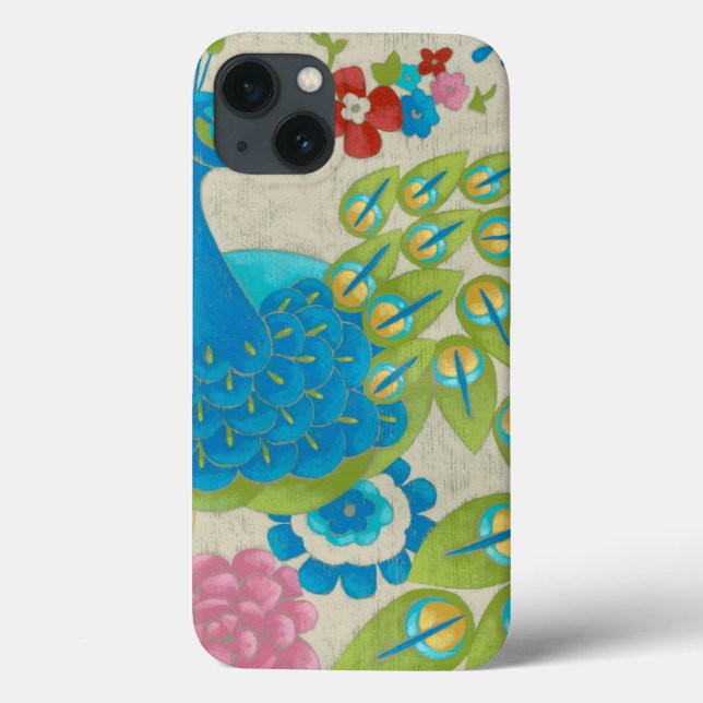 Colourful Peacock and Flowers Case-Mate iPhone Case (Back)
