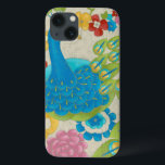 Colourful Peacock and Flowers iPhone 13 Case<br><div class="desc">This painting is perfect for your bird collection. The peacock is beautifully represented and the flowers surrounding it adds a romantic touch. The variety of colours in this image would put anyone in a good mood!</div>