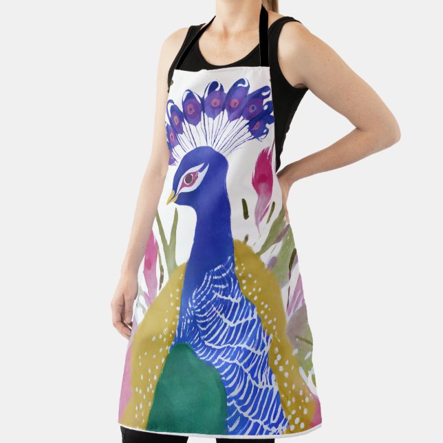 Colourful Peacock Apron (Insitu)