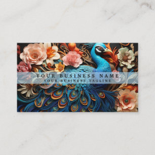 Colourful Peacock Business Cards