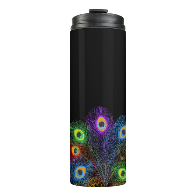 Colourful Peacock fathers Thermal Tumbler (Front)