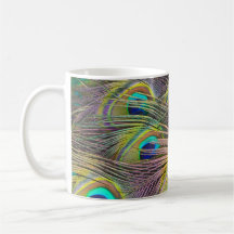 Colourful Peacock Feathers Design Coffee Mug Cup