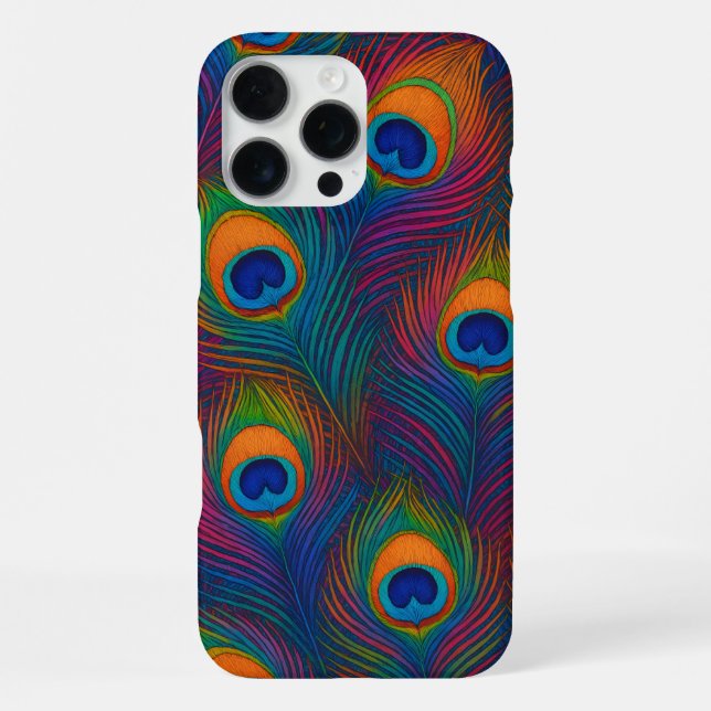 Colourful Peacock Feathers iPhone Case (Back)