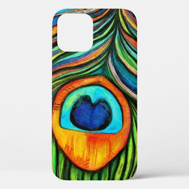 Colourful Peacock Firebird Feather Painting  Case-Mate iPhone Case (Back)