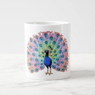 Colourful Peacock Large Coffee Mug