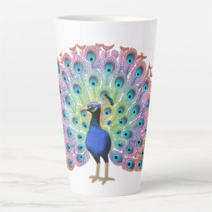 Colourful Peacock Latte Mug